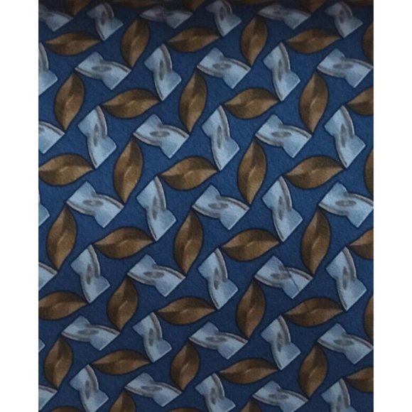 ROBERT TALBOTT Blue Geometric Silk Tie HANDMADE USA 58"/ 4" EC - Picture 4 of 7